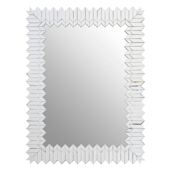 Mekbuda Rectangular Wall Bedroom Mirror In Silver Frame