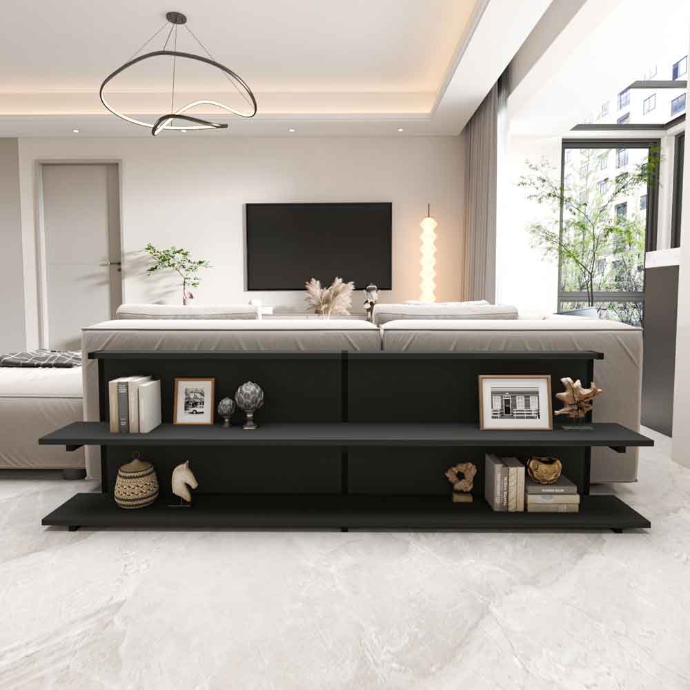 Mela Wooden Display Unit in Anthracite
