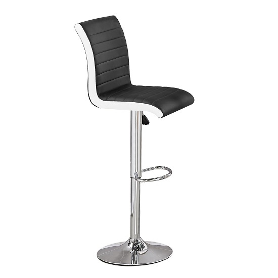 Caprice Melange Effect Bar Table With 4 Ritz Black White Stools