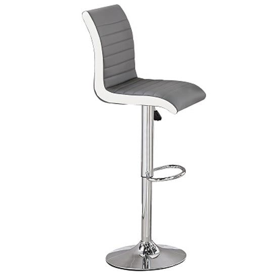 Melange Marble Effect Bar Table With 4 Ritz Grey White Stools_3