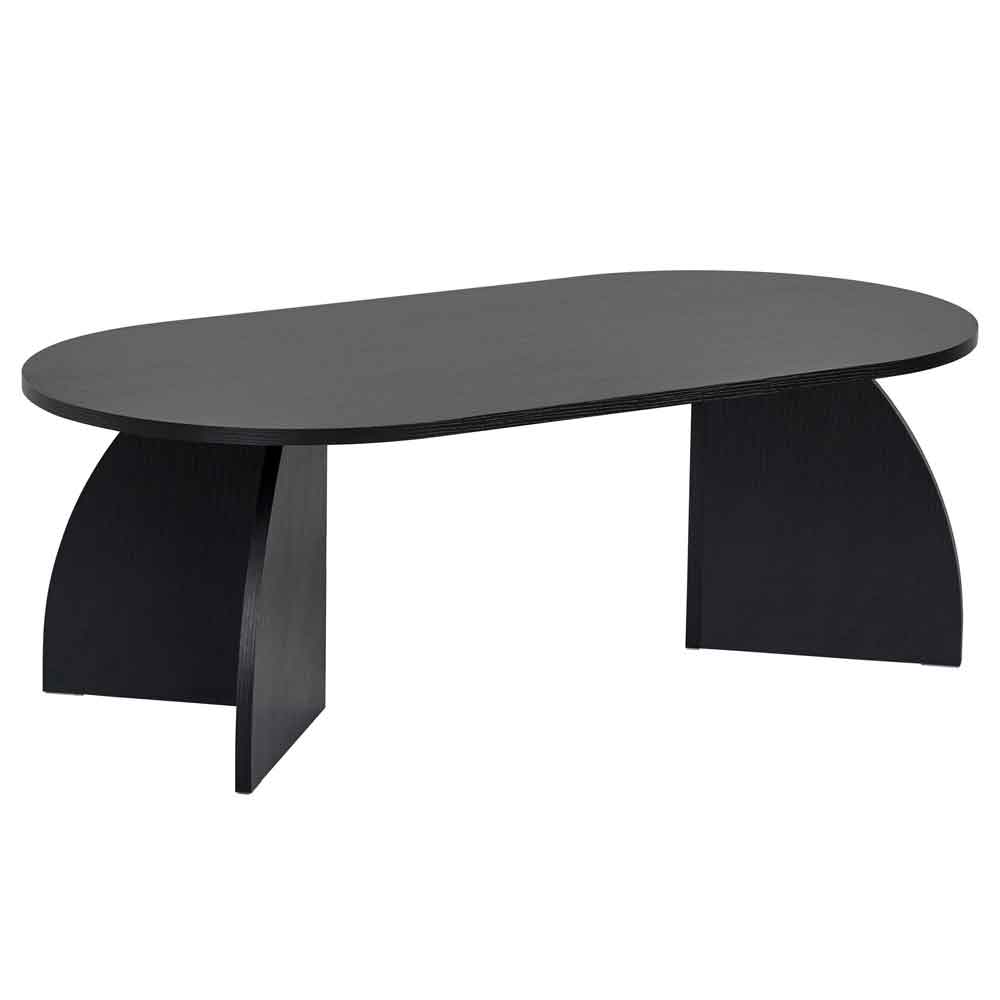 Melaro Wooden Oval Coffee Table in Black