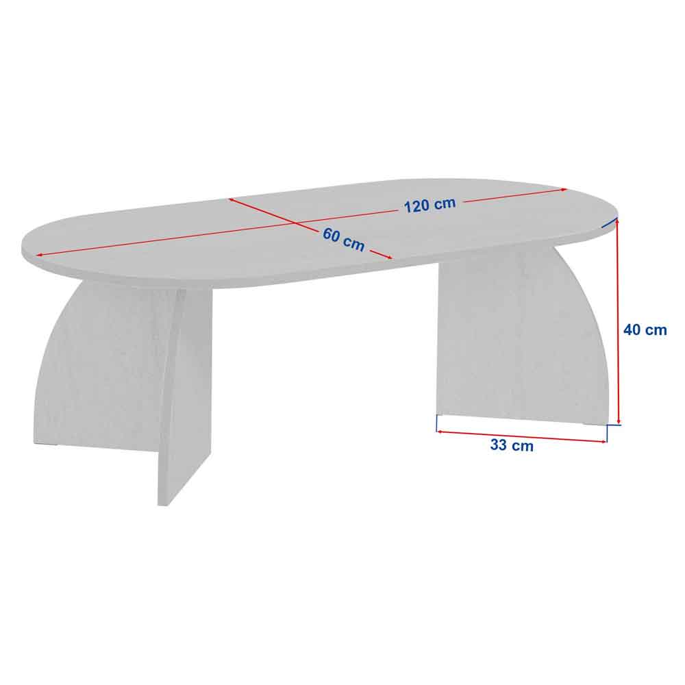 Melaro Wooden Oval Coffee Table in Black