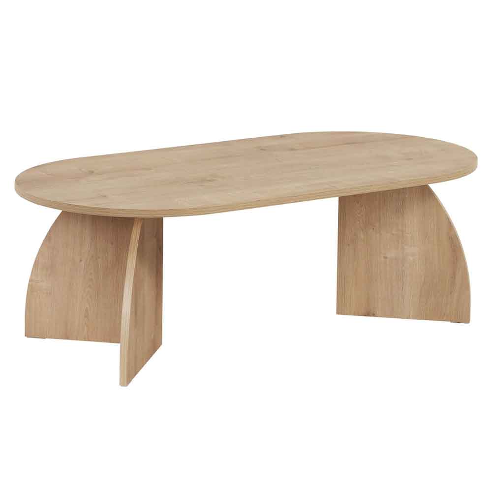 Melaro Wooden Oval Coffee Table in Sapphire Oak