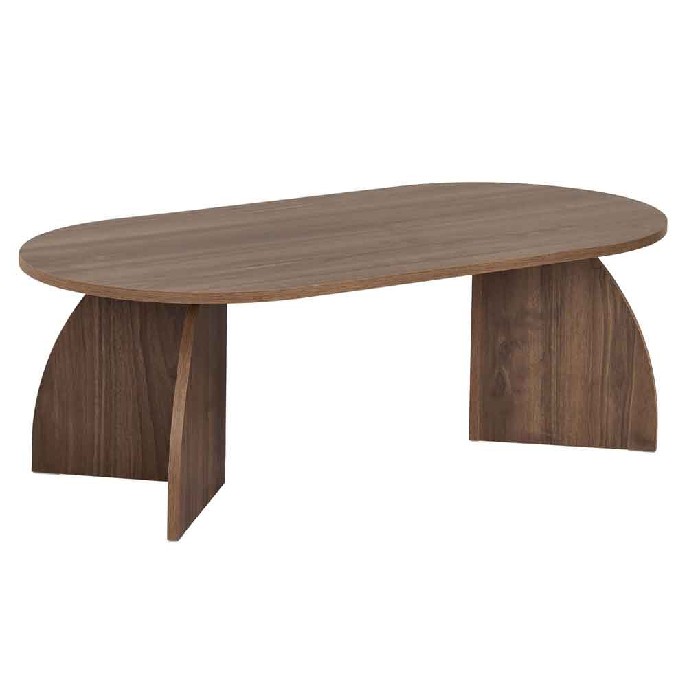 Melaro Wooden Oval Coffee Table in Walnut