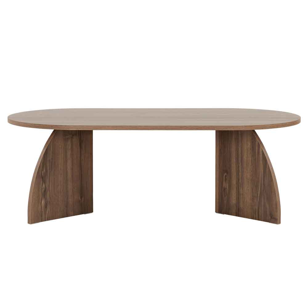 Melaro Wooden Oval Coffee Table in Walnut