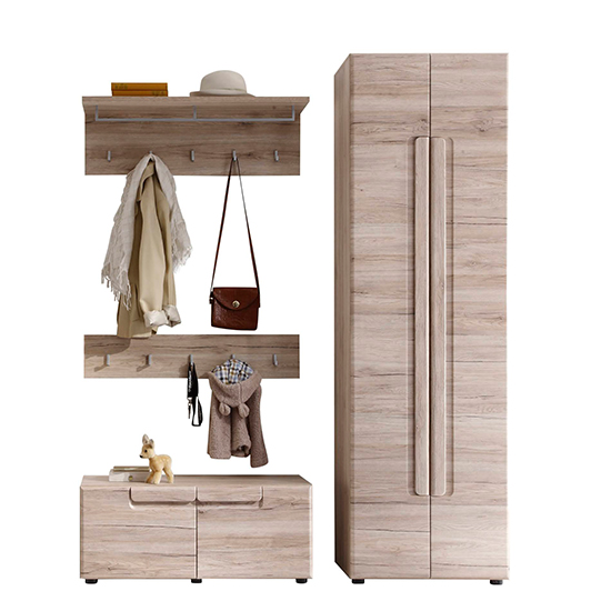 Melay Wooden Hallway Furniture Set 1 In San Remo Light Oak_3