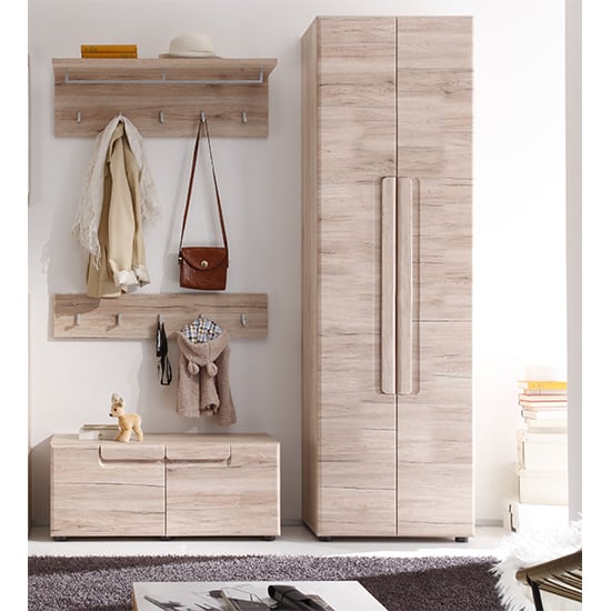 Read more about Melay wooden hallway furniture set 1 in san remo light oak