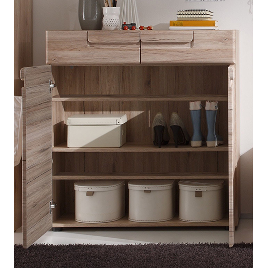 Melay Wooden Shoe Storage Cabinet In San Remo Light Oak_2