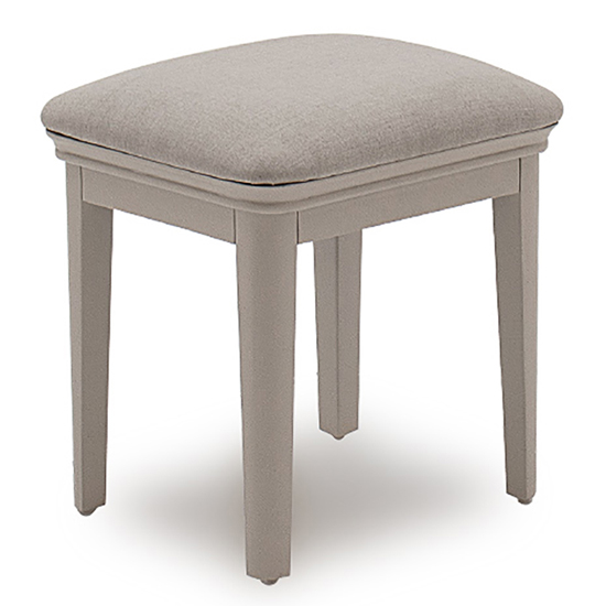 Product photograph of Melba Dressing Stool With Fabric Seat In Taupe from Furniture in Fashion