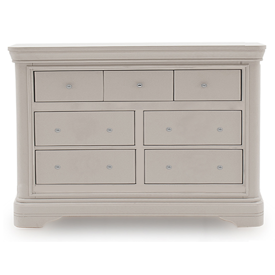 Product photograph of Melba Wooden Chest Of 7 Drawers In Taupe from Furniture in Fashion