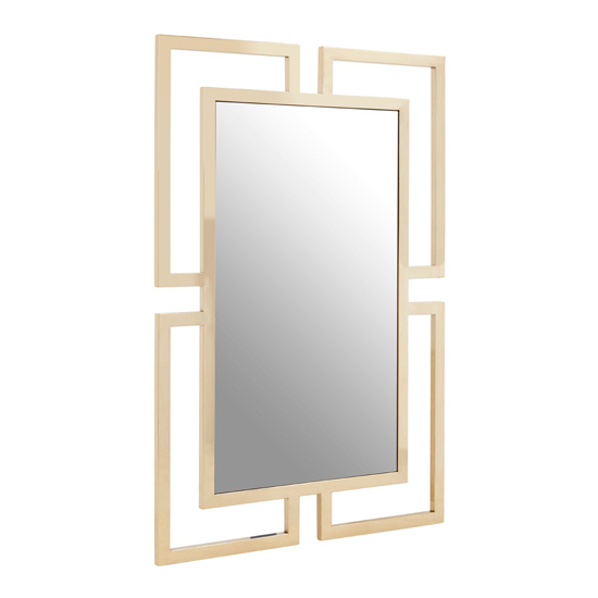 Meleph Modern Wall Mirror With Gold, Modern Stainless Steel Frame Mirror