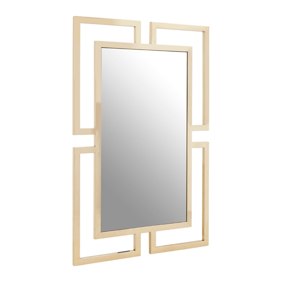 Meleph Modern Wall Mirror With Gold Stainless Steel Frame Fif Meleph Modern Wall Mirror With Gold, Modern Stainless Steel Frame Mirror