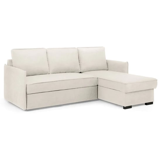 Melina Fabric Corner Sofa Bed In Beige