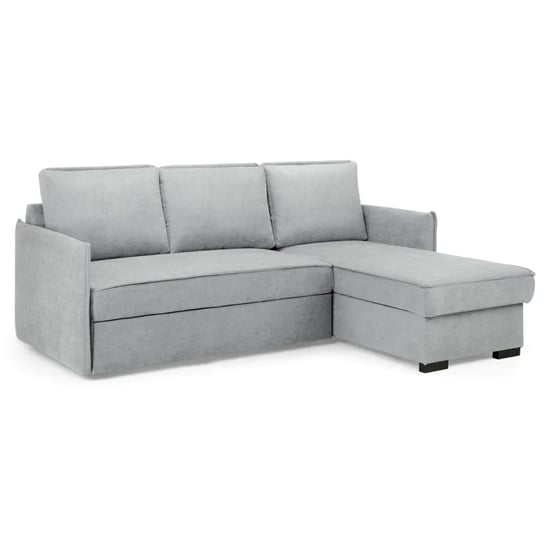 Product photograph of Melina Fabric Corner Sofa Bed In Grey from Furniture in Fashion