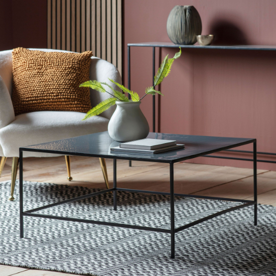 Read more about Melina metal coffee table in dark grey and black