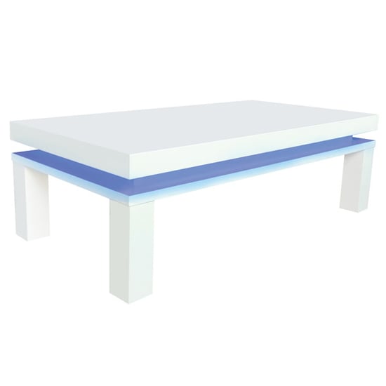 Photo of Melino high gloss coffee table in white with led