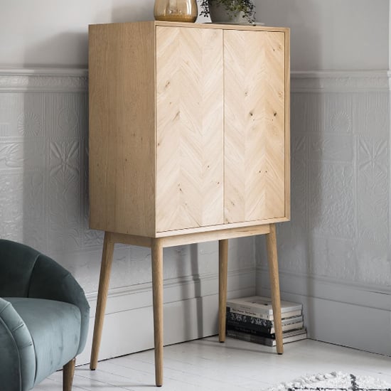 Read more about Manistee wooden storage cabinet with 2 doors in oak