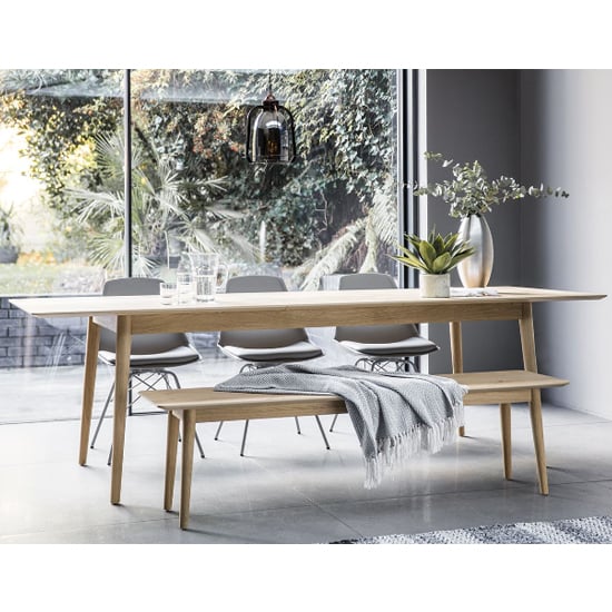 Manistee Wooden Extending Dining Table In Oak