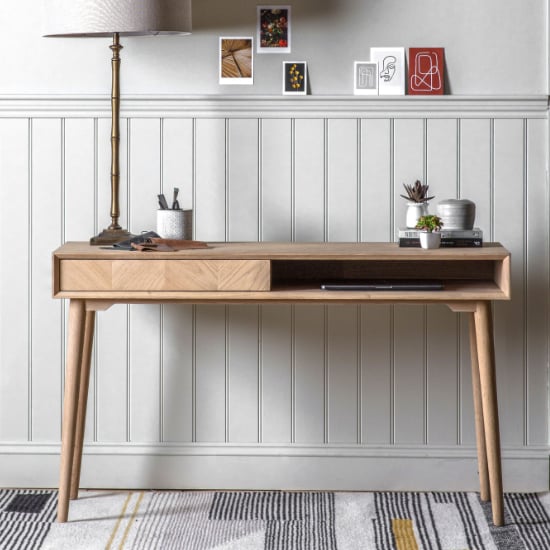 Manistee Wooden Laptop Desk With 1 Drawer In Oak