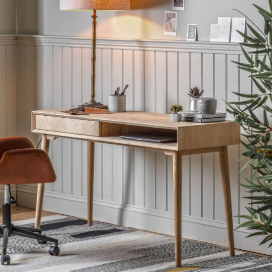 Read more about Melino wooden laptop desk with 1 drawer in mat lacquer