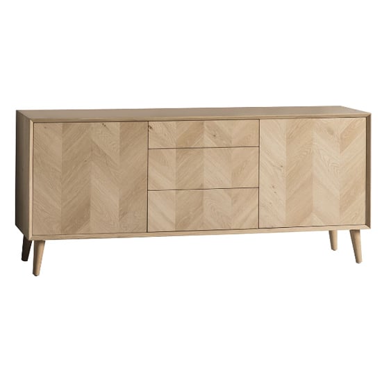 Manistee Wooden Sideboard With 2 Doors 3 Drawers In Oak