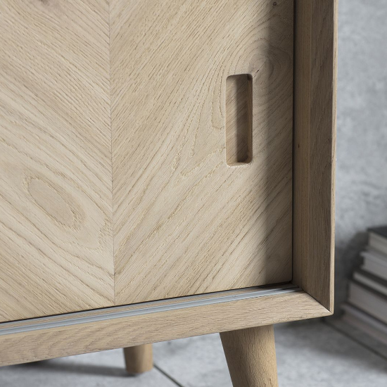 Manistee Wooden TV Unit With 2 Sliding Doors In Oak