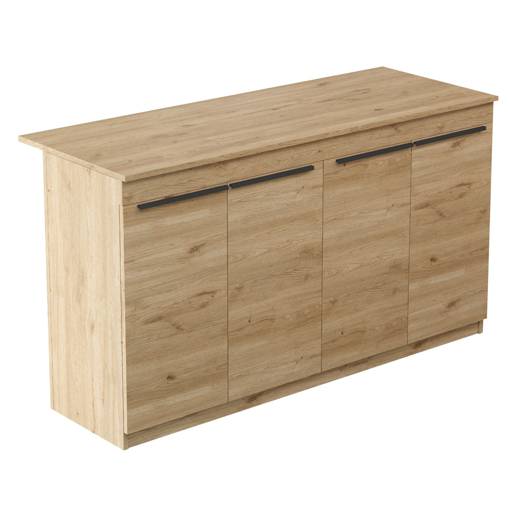 Meliora Wooden Kitchen Bar Table in Oak
