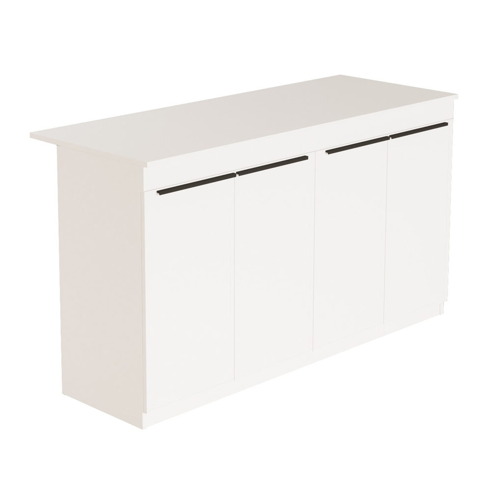 Meliora Wooden Kitchen Bar Table in White