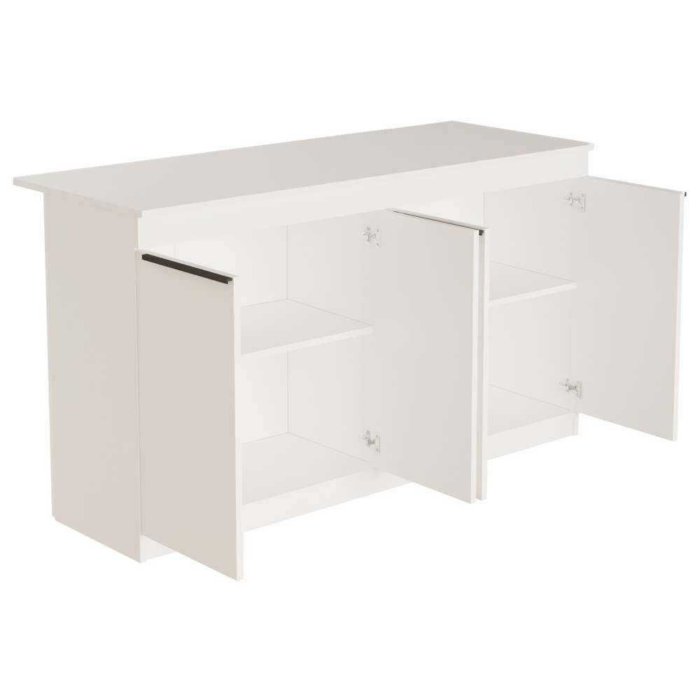 Meliora Wooden Kitchen Bar Table in White