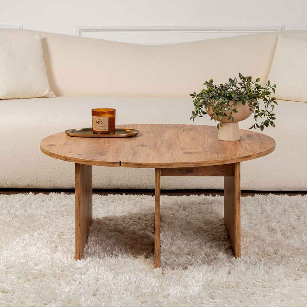 Melira Wooden Nest Of 2 Coffee Table in Atlantic Pine