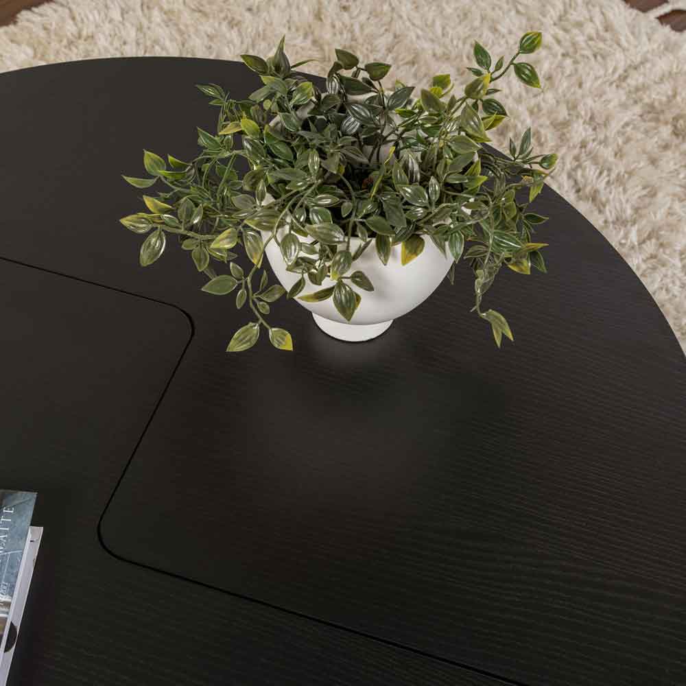 Melira Wooden Nest Of 2 Coffee Table in Black