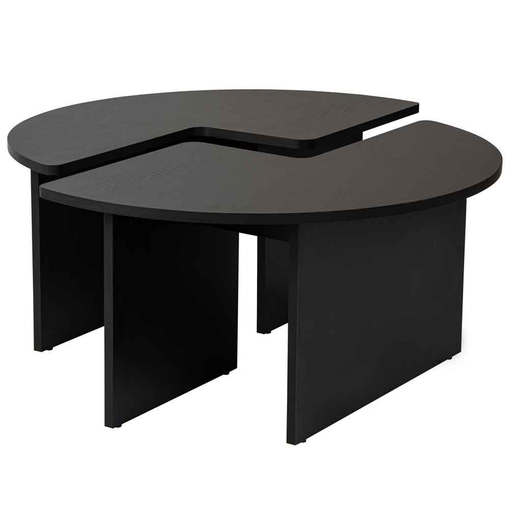 Melira Wooden Nest Of 2 Coffee Table in Black