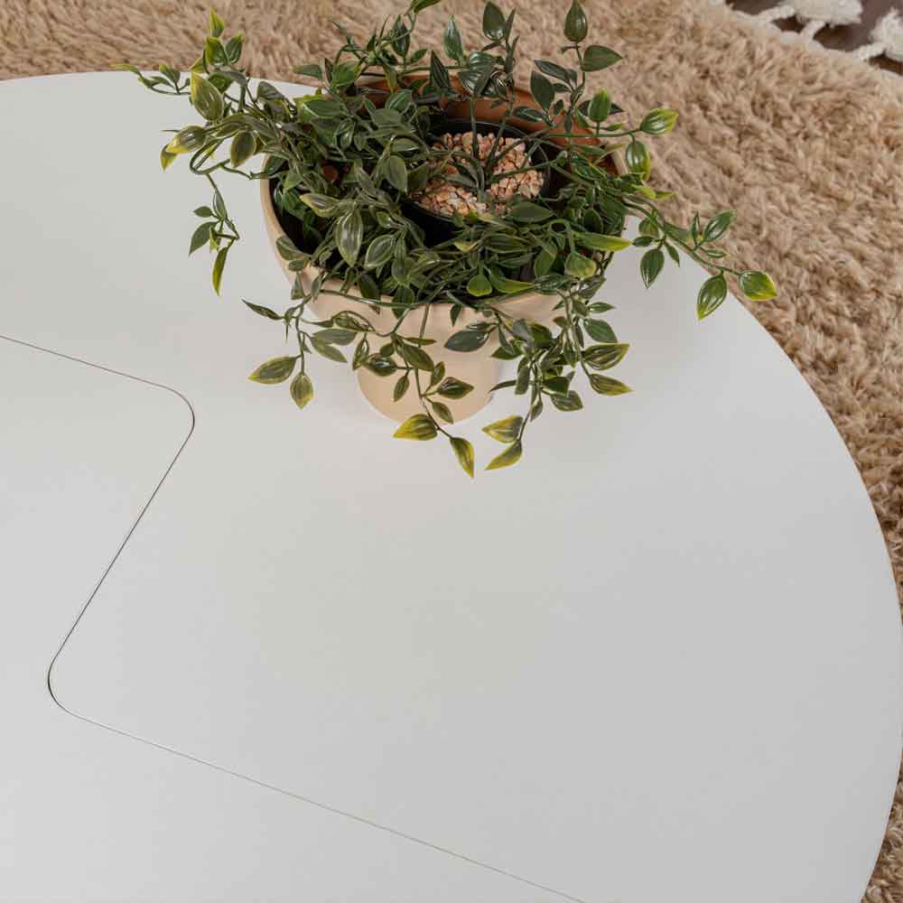 Melira Wooden Nest Of 2 Coffee Table in Natural White