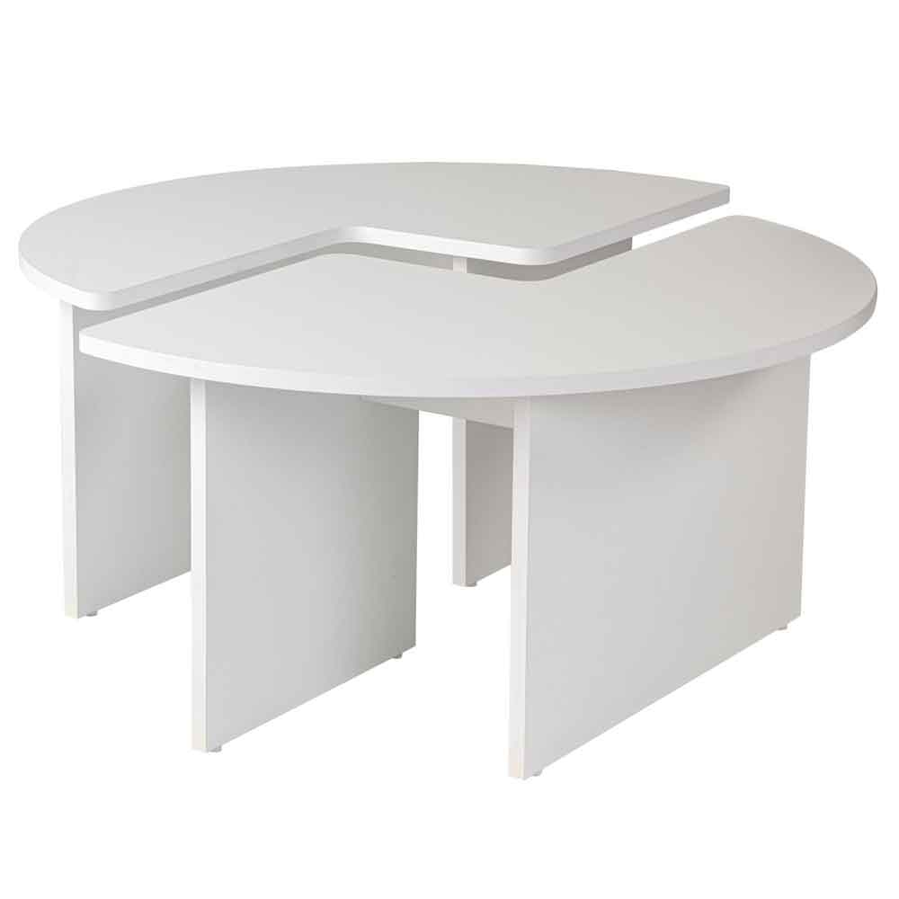 Melira Wooden Nest Of 2 Coffee Table in Natural White