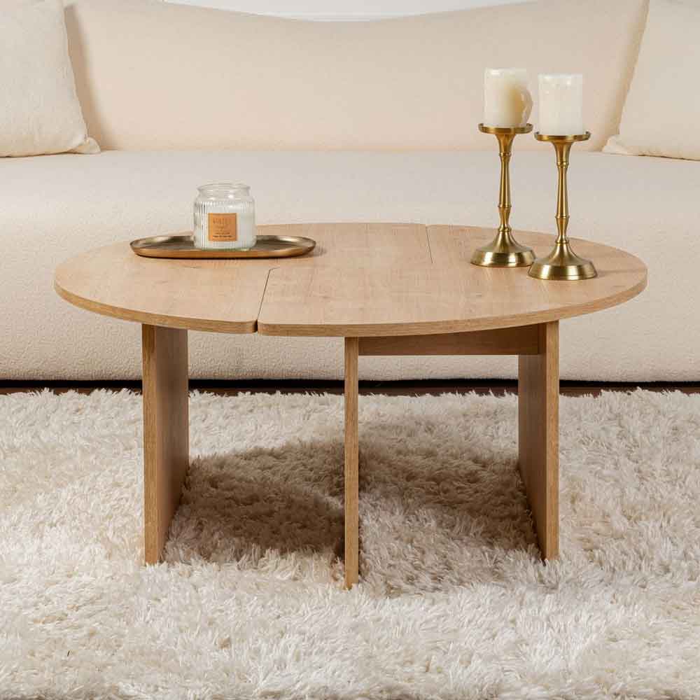Melira Wooden Nest Of 2 Coffee Table in Oak