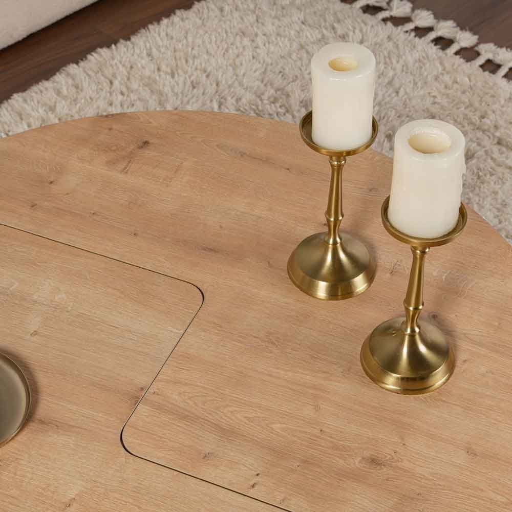 Melira Wooden Nest Of 2 Coffee Table in Oak