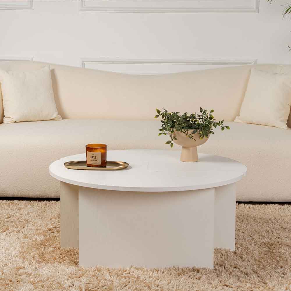 Melira Wooden Nest Of 2 Coffee Table in White