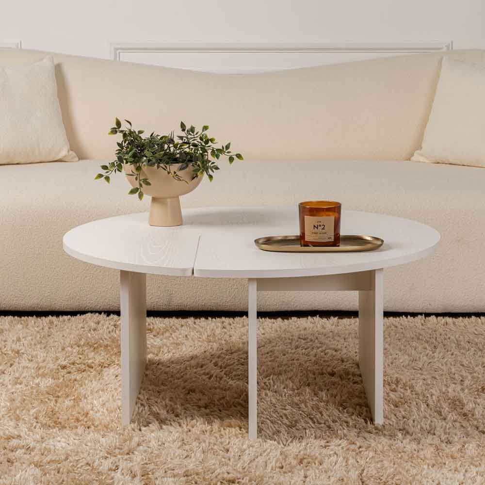 Melira Wooden Nest Of 2 Coffee Table in White