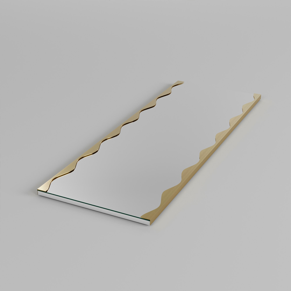 Melodia Glass Wall Mirror with Gold Metal Frame