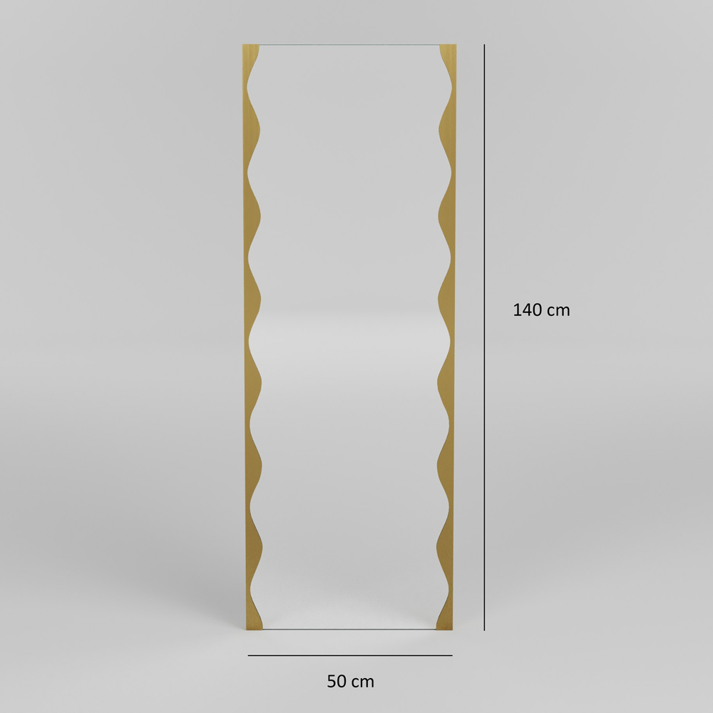 Melodia Glass Wall Mirror with Gold Metal Frame