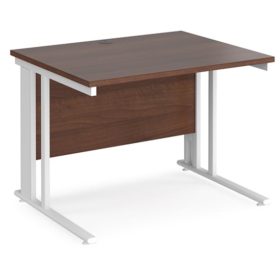 Read more about Melor 1000mm cable managed computer desk in walnut and white