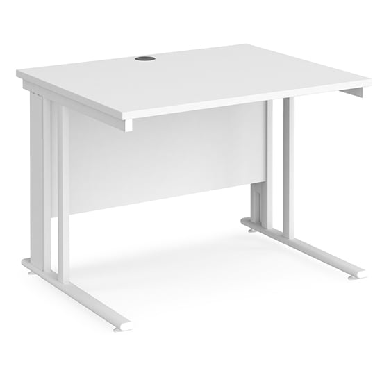 Product photograph of Melor 1000mm Cable Managed Computer Desk In White from Furniture in Fashion