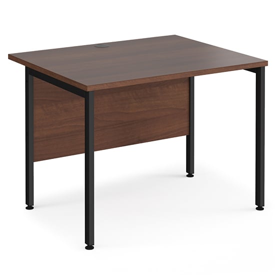 Photo of Melor 1000mm h-frame wooden computer desk in walnut and black