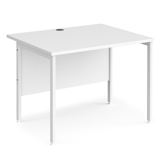 Photo of Melor 1000mm h-frame legs wooden computer desk in white