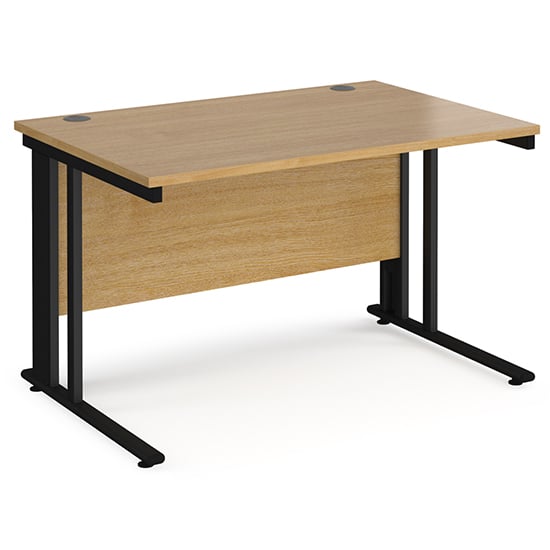 Product photograph of Melor 1200mm Cable Managed Computer Desk In Oak And Black from Furniture in Fashion
