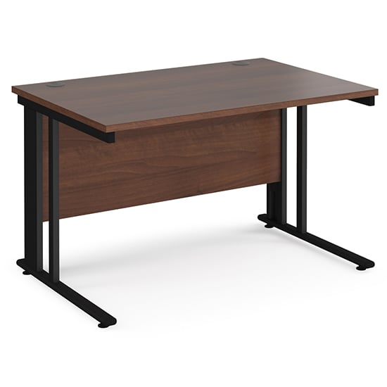 Melor 1200mm Cable Managed Computer Desk In Walnut And Black