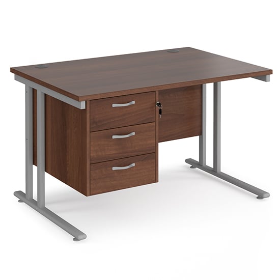Read more about Melor 1200mm cantilever computer desk in walnut silver