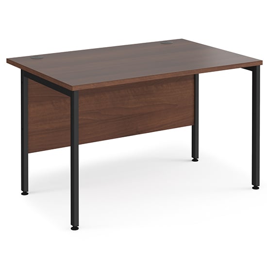 Photo of Melor 1200mm h-frame wooden computer desk in walnut and black