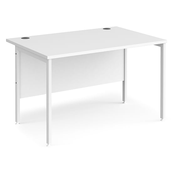 Product photograph of Melor 1200mm H-frame Legs Wooden Computer Desk In White from Furniture in Fashion