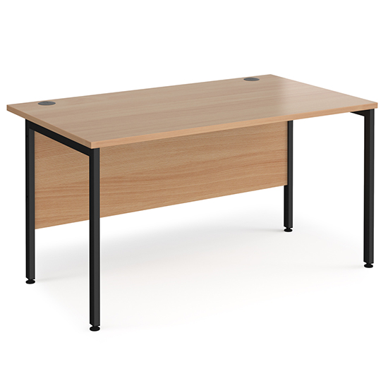 Photo of Melor 1400mm h-frame computer desk in beech and black